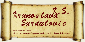 Krunoslava Surdulović vizit kartica